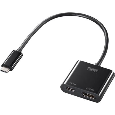 サンワサプライ USB Type C-HDMI変換アダプタ(4K/60Hz/PD対応) AD-ALCPHDPD 1個（直送品）