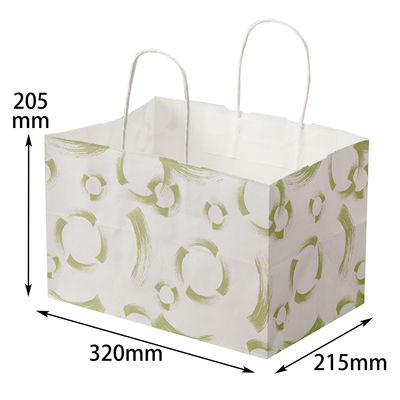 ヤマニパッケージ ふで柄手提袋 マチ広片ツヤ晒(大) 200枚(25×8) 19-596F 1ケース(200枚入(25枚×8袋))（直送品）