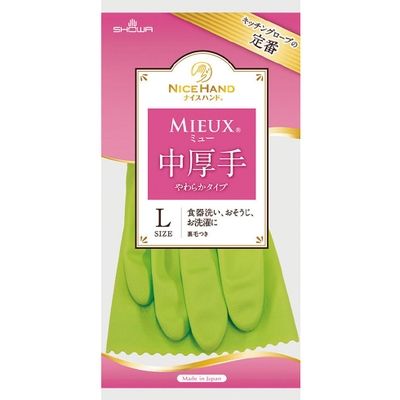 ショーワグローブ ナイスハンドミュー中厚手L グリーン 10双 1セット(5パック)（直送品）