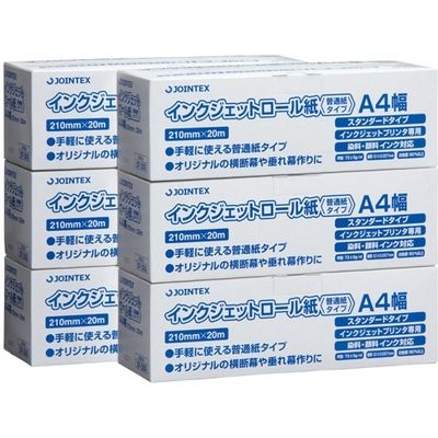 ジョインテックス IJロール紙 普通紙 A4 6本 A055J-6 1箱（直送品）