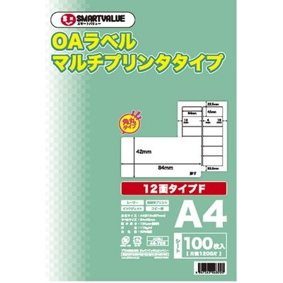 ジョインテックス OAマルチラベルF 12面100枚 A238J 1セット(1冊×5)（直送品）