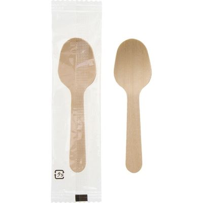 サンナップ 袋入ウッドデザートスプーン8.5cm 100本 DSPW100P 1セット(30パック)（直送品）