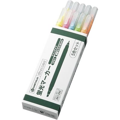 ジョインテックス 蛍光ツインマーカー5色入10本 H023J-MIX-10 1セット(20箱)（直送品）