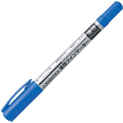 ジョインテックス 油性ツインマーカー細 青1本 H027J-BL 1セット(100本)（直送品）