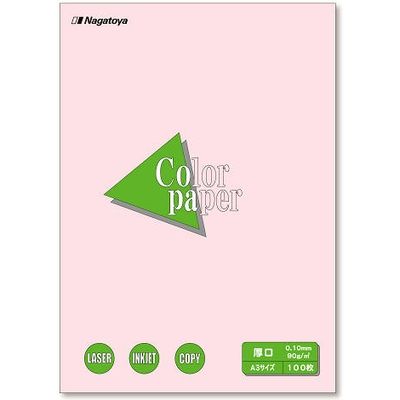 長門屋商店 カラーペーパー厚口A3 さくら100枚 ナ-1319 1セット(3冊)（直送品）