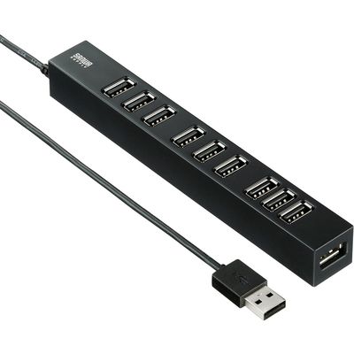 サンワサプライ USB2.0ハブ(10ポート) USB-2H1001BKN 1個（直送品）