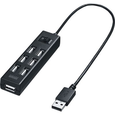 サンワサプライ USB2.0ハブ(7ポート・ブラック) USB-2H702BKN 1個（直送品）