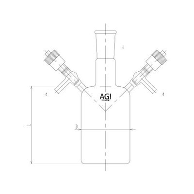 旭製作所 高真空グリースレスバルブ付溶媒瓶 3696-100V-4L 1個 63-2589-30（直送品）