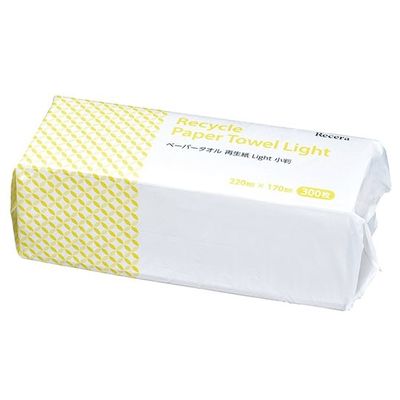 Ciメディカル Recera ペーパータオル 再生紙Light 小判 300枚入 63-4158-22 1パック(300枚)（直送品）