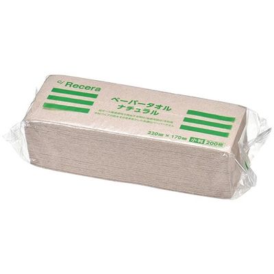 Ciメディカル Recera ペーパータオル ナチュラル 小判 200枚 63-4158-24 1パック(200枚)（直送品）