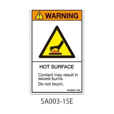 セフティデンキ SAシリーズ ISO警告ラベル 縦型 英文 高温注意 SA003-15E 1式(25枚) 63-5604-97（直送品）