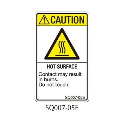セフティデンキ SQシリーズ 注意ラベル 縦型 英文 高温注意 SQ007-05E 1式(25枚) 63-5607-71（直送品）