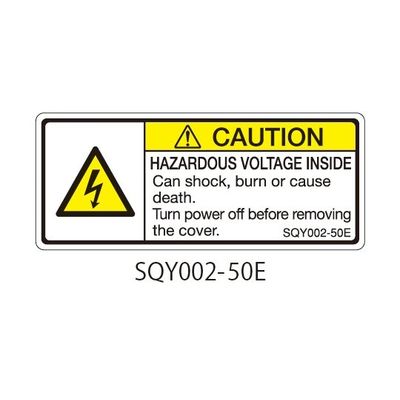 セフティデンキ SQYシリーズ 注意ラベル 横型 英文 電圧注意 SQY002-50E 1式(25枚) 63-5607-96（直送品）