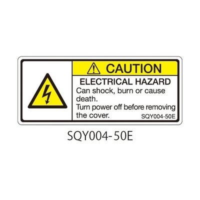 セフティデンキ SQYシリーズ 注意ラベル 横型 英文 感電注意 SQY004-50E 1式(25枚) 63-5607-98（直送品）