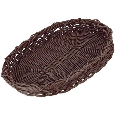 アズワン PPラタン 小判型バスケット デコレートエッジ 53型 ダークブラウン BOー516ーDBR 63-7151-48 1個（直送品）