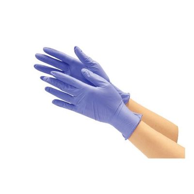 川西工業 ニトリル使いきり極薄手袋 粉無 100枚入 ブルー SS 2039 1箱(100枚) 63-7943-56（直送品）