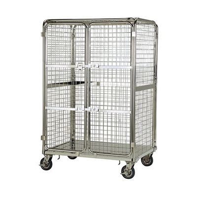 テックサス メッシュ式ステンレスロールボックスパレット（セキュリティータイプ） MMS-5D 1台 64-0785-45（直送品）