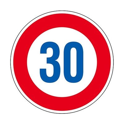 日本緑十字社 道路標識(構内用) 制限速度30キロ 道路323ー30K(AL) 反射タイプ アルミ製 133674 1枚（直送品）