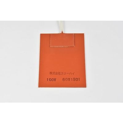 シリコンラバーヒーター 【両面テープ付き、リード線延長3m】100V 60W 75mm×100mm SR100-60-75-100-P-L3（直送品）