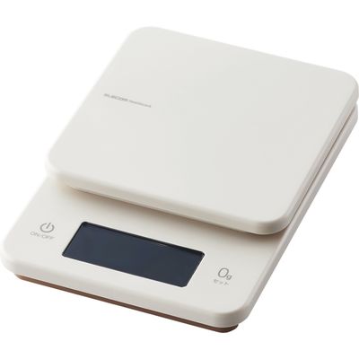 キッチンスケール デジタルスケール 計量器 はかり 最大3kg 0.5g単位 アイボリー HCS-KSA01IV エレコム 1個（直送品）