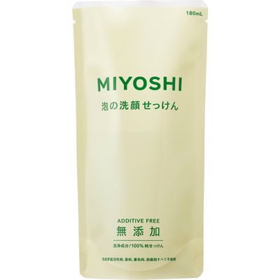 ミヨシ石鹸 無添加泡の洗顔せっけん 詰替え 4537130120026 1セット(180ML×12点セット)（直送品）