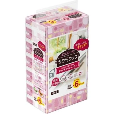 大王製紙 エリエールラクらクックパパッと手軽に使えるキッチンペーパー80組 4902011823950 1セット(6個入×10点セット)（直送品）