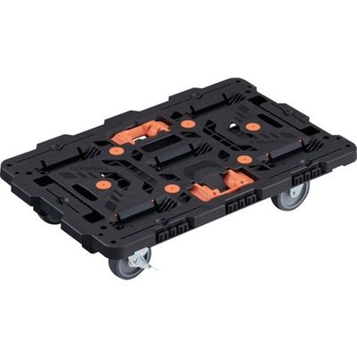 TRUSCO 連結式樹脂製平台車 ビートル 700X450 自在3輪 内2輪ストッパー付 とめたろう付 BT700J3S2-E100T 1台（直送品）