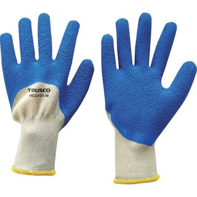 トラスコ中山 TRUSCO ゴム背抜き手袋 ハーフコーティングタイプ ブルー 1双入 10ゲージ LL HCG101-LL 1双（直送品）