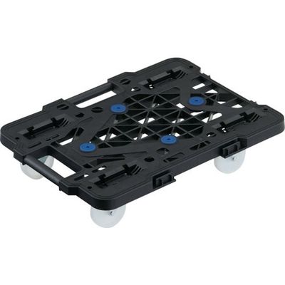 TRUSCO 樹脂製平台車 連結式ルートバン メッシュタイプ 515X385 ナイロン車輪 オール自在 黒 MPK-500NJ-BK 1台（直送品）