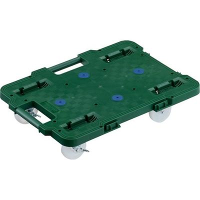 TRUSCO 樹脂製平台車 連結式ルートバン 515X385 ナイロン車輪 4輪自在 ストッパー付 緑 MPB-500NJS-GN 1台（直送品）
