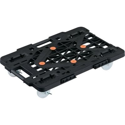 TRUSCO 樹脂製平台車 連結式ルートバン メッシュタイプ 615X415 ナイロン車輪 自在側ストッパー付 黒 MPK-600NS-BK（直送品）