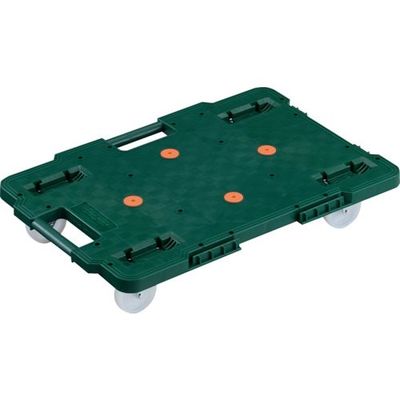 トラスコ中山 TRUSCO 樹脂製平台車 連結式ルートバン 615X415 ナイロン車輪 緑 MPB-600N-GN 1台 229-3564（直送品）