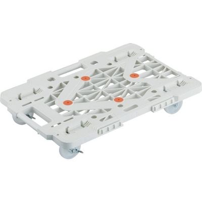 TRUSCO 樹脂製平台車 連結式ルートバン メッシュタイプ 615X415 ナイロン車輪 自在側ストッパー付 白 MPK-600NS-W（直送品）