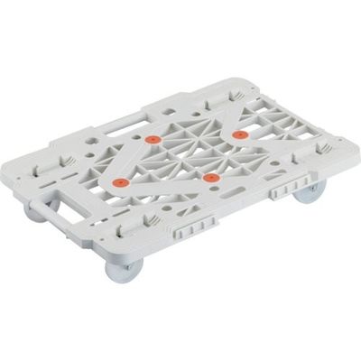 トラスコ中山 TRUSCO 樹脂製平台車 連結式ルートバン メッシュタイプ 615X415 ナイロン車輪 白 MPK-600N-W 1台（直送品）