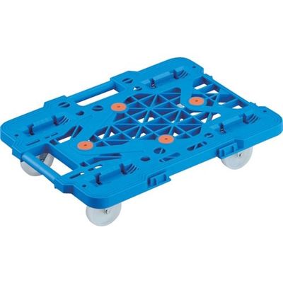 トラスコ中山 TRUSCO 樹脂製平台車 連結式ルートバン メッシュタイプ 515X385 ナイロン車輪 青 MPK-500N-B 1台（直送品）