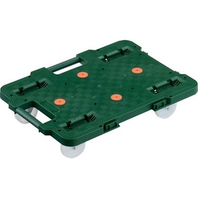 トラスコ中山 TRUSCO 樹脂製平台車 連結式ルートバン 515X385 ナイロン車輪 緑 MPB-500N-GN 1台 232-2036（直送品）