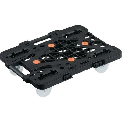 トラスコ中山 TRUSCO 樹脂製平台車 連結式ルートバン メッシュタイプ 515X385 ナイロン車輪 黒 MPK-500N-BK 1台（直送品）