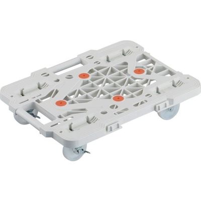 TRUSCO 樹脂製平台車 連結式ルートバン メッシュタイプ 515X385 ナイロン車輪 自在側ストッパー付 白 MPK-500NS-W（直送品）