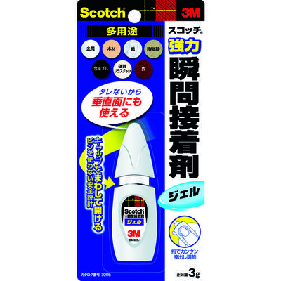 スリーエム ジャパン 3M スコッチ 強力瞬間接着剤 ジェル多用途 3g 7005 DIY 1セット(4本) 335-3010（直送品）