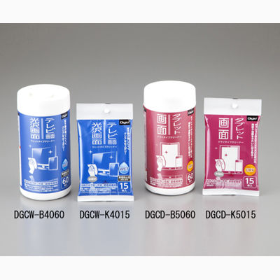 クリーニングティッシュ 超極細繊維不織布 DGCWーB4060 140×130mm 60枚入り 1セット(300枚:60枚×5個)（直送品）