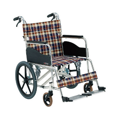 松永製作所 車いす（介助・アルミ）背折れ・ワイド AR-380 1台 24-2542-02-02（直送品）