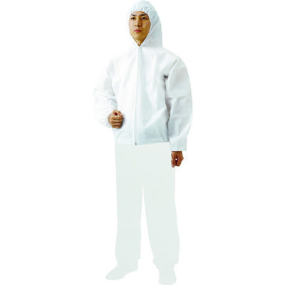 トラスコ中山 TRUSCO 不織布使い捨て保護服フード付ジャンバー Sサイズ TPC-F-S 1着 763-8124（直送品）