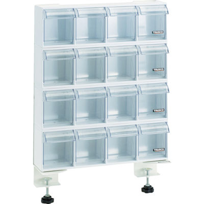 トラスコ中山 TRUSCO 卓上用クリアポケットスタンドセット CPBー4X4段 固定金具付 CPB-4SK 1セット 765-7773（直送品）