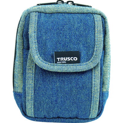 トラスコ中山 TRUSCO 【売切廃番】 デニム携帯電話用ケース 2ポケット ブルー TDC-H101 1個 768-9900（直送品）