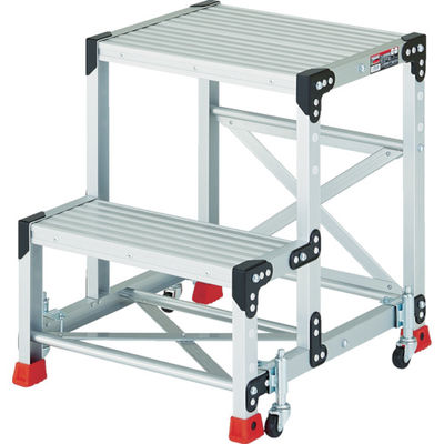 トラスコ中山 TRUSCO 作業用踏台 2段 スプリングキャスター付 天板高さ0.7m TSF-257SC1A 1台 770-8874（直送品）