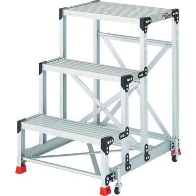 トラスコ中山 TRUSCO 作業用踏台 3段 スプリングキャスター付 天板高さ0.9m TSF-369SC2A 1台 770-8891（直送品）