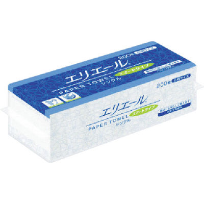 【紙ウエス】エリエール ペーパータオル スマートタイプ 小判シングル 703361 200枚入×42パック 759-5247（直送品）