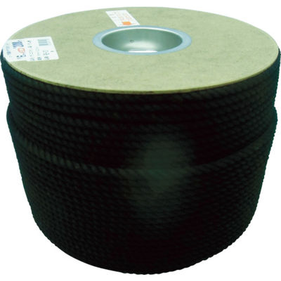 ユタカメイク ポリエステルロープ ドラム巻 6φ×200m 黒 PRS-101 1巻 754-1350（直送品）