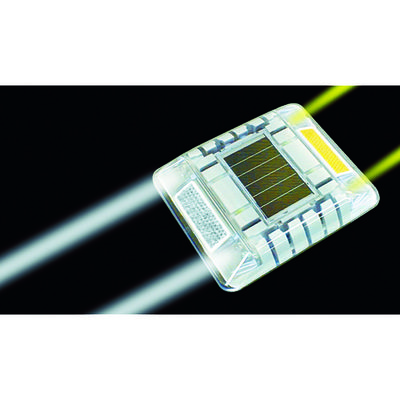 キャットアイ ルミナスアイ・マイティ ソーラー式常灯 両面 黄/白 LE-260-2A/W 1個 495-3258（直送品）