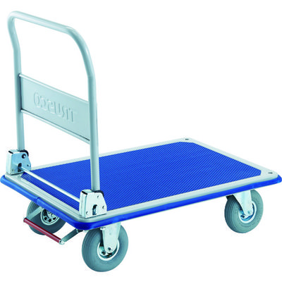 トラスコ中山 TRUSCO プレス製台車 ドンキーカート 915X615 空気入タイヤ ピン式固定車ストッパー付 301NARKB 1台（直送品）